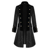 Men Jacket Steampunk Coat Outfits Vintage Gothic Tops Floral Print Coat Outerwear Casual Warm Jacket - INSWEAR