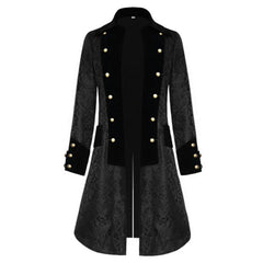 Men Jacket Steampunk Coat Outfits Vintage Gothic Tops Floral Print Coat Outerwear Casual Warm Jacket - INSWEAR