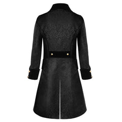 Men Jacket Steampunk Coat Outfits Vintage Gothic Tops Floral Print Coat Outerwear Casual Warm Jacket - INSWEAR