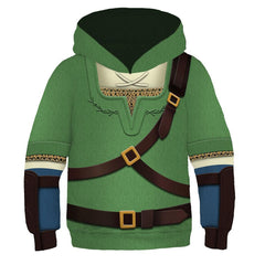 Kids The Legend of Zelda Hoodies Link Cosplay Hooded Sweatshirt Casual Pullover Hoodie - INSWEAR