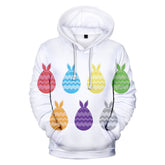 Unisex Easter Eggs Hoodies Long Sleeve Tops Outerwear Hooded Sweatshirt Pullover Hoodies - INSWEAR
