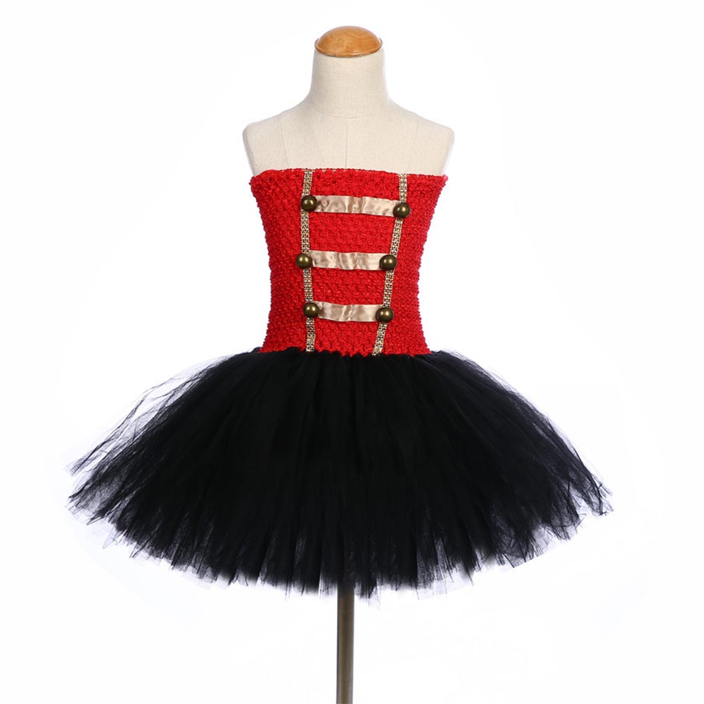 Girls Royal Honour Guard Tutu Dress with Headband Fancy Cosplay Tutu Dress Tulle Costume Outfit - INSWEAR