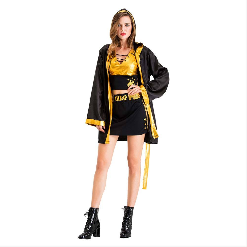 Halloween Adult Women Boxing Costume Boxer Role Playing Robe Halloween Carnival Cosplay Fancy Dress - INSWEAR