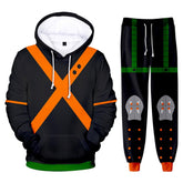 Unisex My Hero Academia Hoodie Pants Set Bakugou Katsuki Cosplay Costume 3D Print Sweatshirt Outfits - INSWEAR