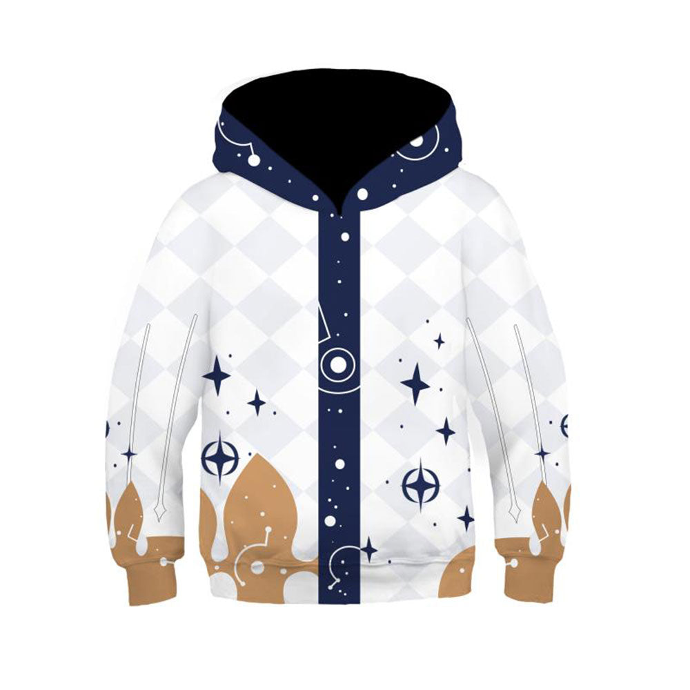 Kids Genshin Impact Hoodies Paimon Cosplay Hooded Sweatshirt Casual Streetwear Pullover Hoodie - INSWEAR