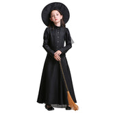 Girls Black Witches Dress Costumes Cosplay Halloween Party Dress Costume - INSWEAR