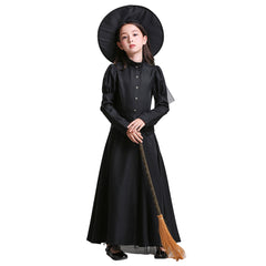 Girls Black Witches Dress Costumes Cosplay Halloween Party Dress Costume - INSWEAR