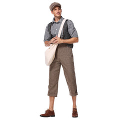 Men Halloween Newsie Cosplay Costume Fancy Stage Performance Outfit - INSWEAR
