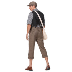 Men Halloween Newsie Cosplay Costume Fancy Stage Performance Outfit - INSWEAR