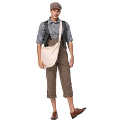Men Halloween Newsie Cosplay Costume Fancy Stage Performance Outfit - INSWEAR