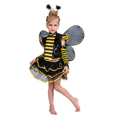 Girls Bumble Bee Costume Honeybee Fancy Dress Up Outfit Fairy Ballerina Tutu Skirt Set - INSWEAR