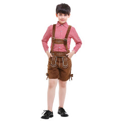 Halloween Boys Oktoberfest Costume Bavarian Boys Uniform Lederhosen Cosplay Outfit - INSWEAR