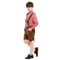 Halloween Boys Oktoberfest Costume Bavarian Boys Uniform Lederhosen Cosplay Outfit - INSWEAR