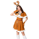 Women Christmas Reindeer Dress Cosplay Costume Cute Deer Animal Dress - INSWEAR