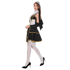 Women Halloween Sexy Flirty Nun Cosplay Costume Fancy Stage Performance Outfit - INSWEAR