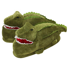 Winter Home Slippers Soft Warm Unisex Indoor Floor Shoes Cartoon Crocodile Design Cotton-padded Shoes - INSWEAR