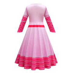 The Super Mario Bros Peach Kids Cosplay Costume Dress Outfits Halloween Carnival Party Suit