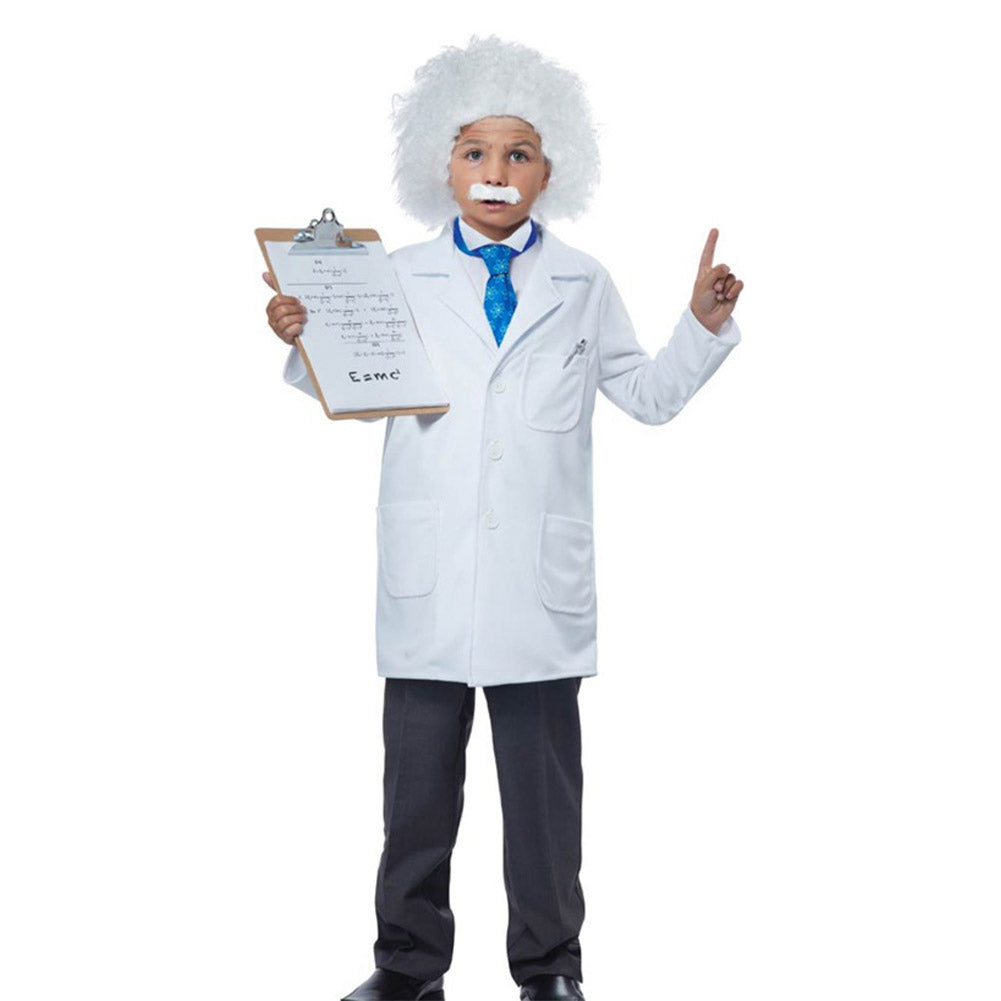 Einstein Scientist Kids Children Cosplay Costume Outfits Halloween Carnival Party Disguise Suit
