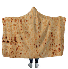 3D Mexican Burritos Taco Wearable Blanket Hooded Warm Robe Cape Cloak - INSWEAR