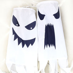 2PCs Halloween Hanging Ghost Windsocks Flag Decoration Haunted House Hanging Ghost Horror Props Creepy Decor - INSWEAR