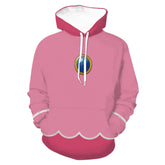 Super Mario Bros Princess Peach Cosplay Hoodie Printed Hooded Sweatshirt Men Women Casual Pullover Hoodie