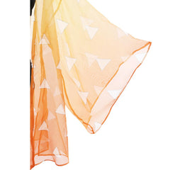 Women Demon Slayer: Kimetsu no Yaiba Agatsuma Zenitsu Cosplay Two Piece V Neck Bathing Suit Swimsuit with Sheer Kimono Cardigan Cover Up - INSWEAR