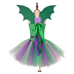 Dinosaur Kids Girls Cosplay Costume Dress Tail Headband Outfits Halloween Carnival Party Suit
