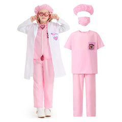Doctor Pink KIds Cosplay Costume  Kids Pink Clothes Outfits Halloween Carnival Party Disguise Suit