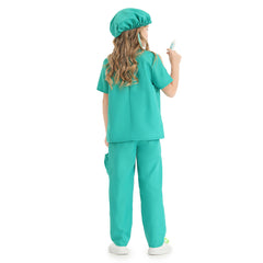 Doctor Green Kids Cosplay Costume Outfits Halloween Carnival Party Disguise Suit