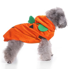 Pet Halloween Costumes Funny Pumpkin Cosplay Fleece Hoodie Coat Clothes Warm Jumpsuit Outfit Apparel - INSWEAR