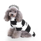 Prisoner Dog Costume - Prison Pooch Dog Halloween Costume Party Pet Dog Costume Clothes Cosplay with Hat - INSWEAR