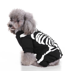 Cute Pet Skeleton Costume for Small Dogs Cats Clothes Halloween Day Party Skull Apparel - INSWEAR