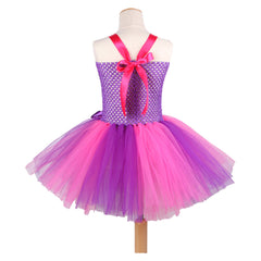 Cheshire Cat Cosplay Costume Kids Girls TuTu Dress Headband Outfits Halloween Carnival Party Suit