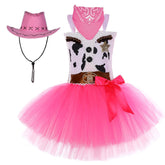 Kids Children Cowgirl TuTu dress Cosplay Costume Outfits Fantasia Halloween Carnival Party Disguise Suit