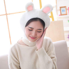 Plush Rabbit Ears Frog Hat Cap Costume Fuzzy Furry Animal Hats Party Photo Booth Props for Kids and Adults - INSWEAR