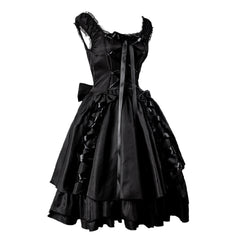 Women Medieval Renaissance Cosplay Costume Sleeveless Dress High Waist Gothic Swing Dresses