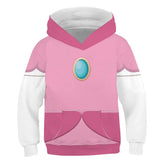 The Super Mario Bros. Peach Kids Girls Cosplay Hoodie Printed Hooded Sweatshirt Casual Streetwear