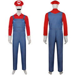 The Super Mario Bros. Movie - Mario Cosplay Costume Shirt Hat Outfits Halloween Party Suit