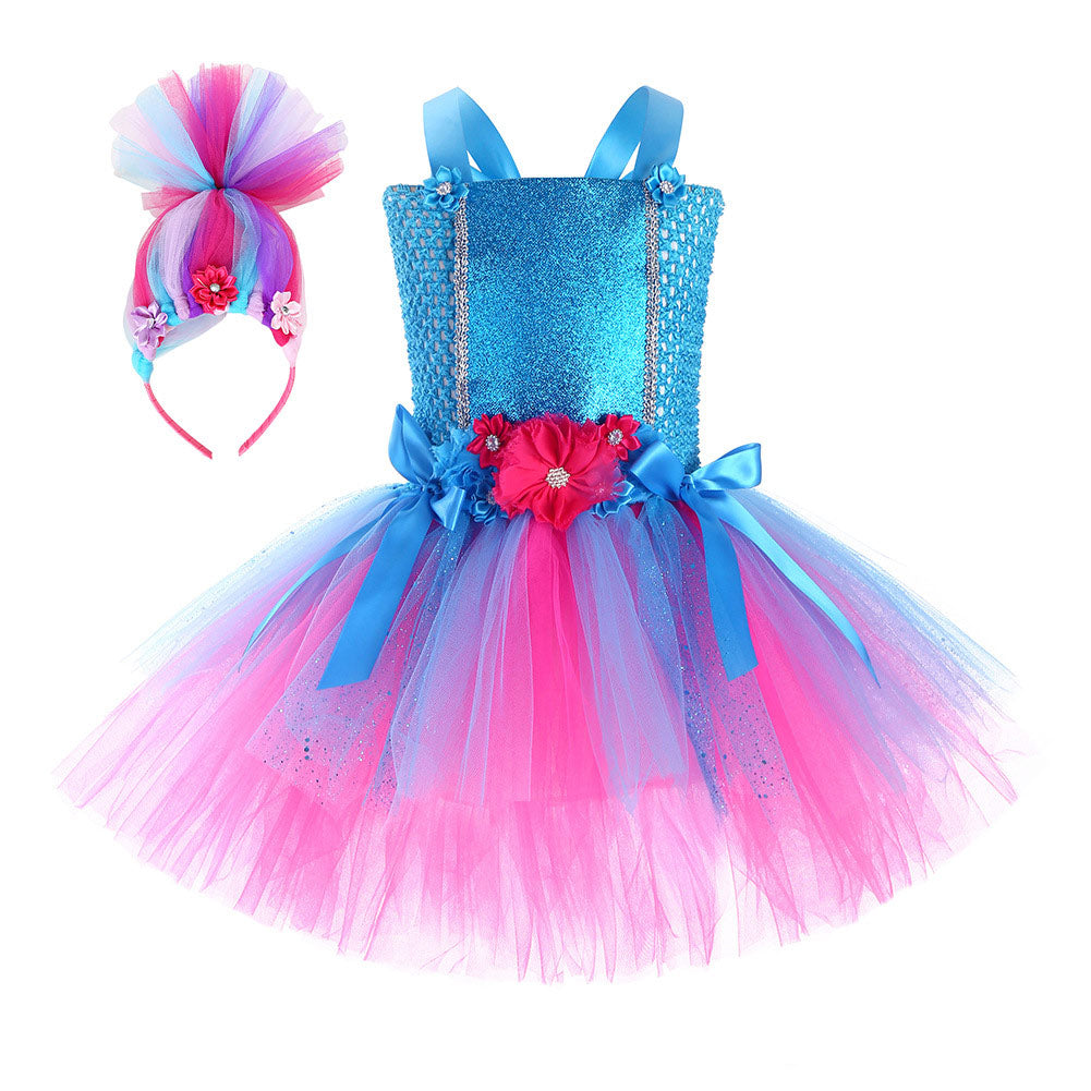 Girls Cosplay Costume Kids Tutu Dress Outfits Fantasia Halloween Carnival Party Disguise Suit