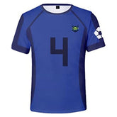 BLUE LOCK Chigiri Hyoma Cosplay Costume Printed T-shirt Casual Short Sleeve Shirt