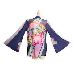 Cyberpunk Edgerunner Rebecca Women Cosplay Two Piece Swimsuit with Sheer Kimono Cardigan Cover Up