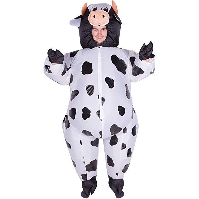 Inflatable Cow Cosplay Costume Halloween Blow up Jumpsuit - INSWEAR