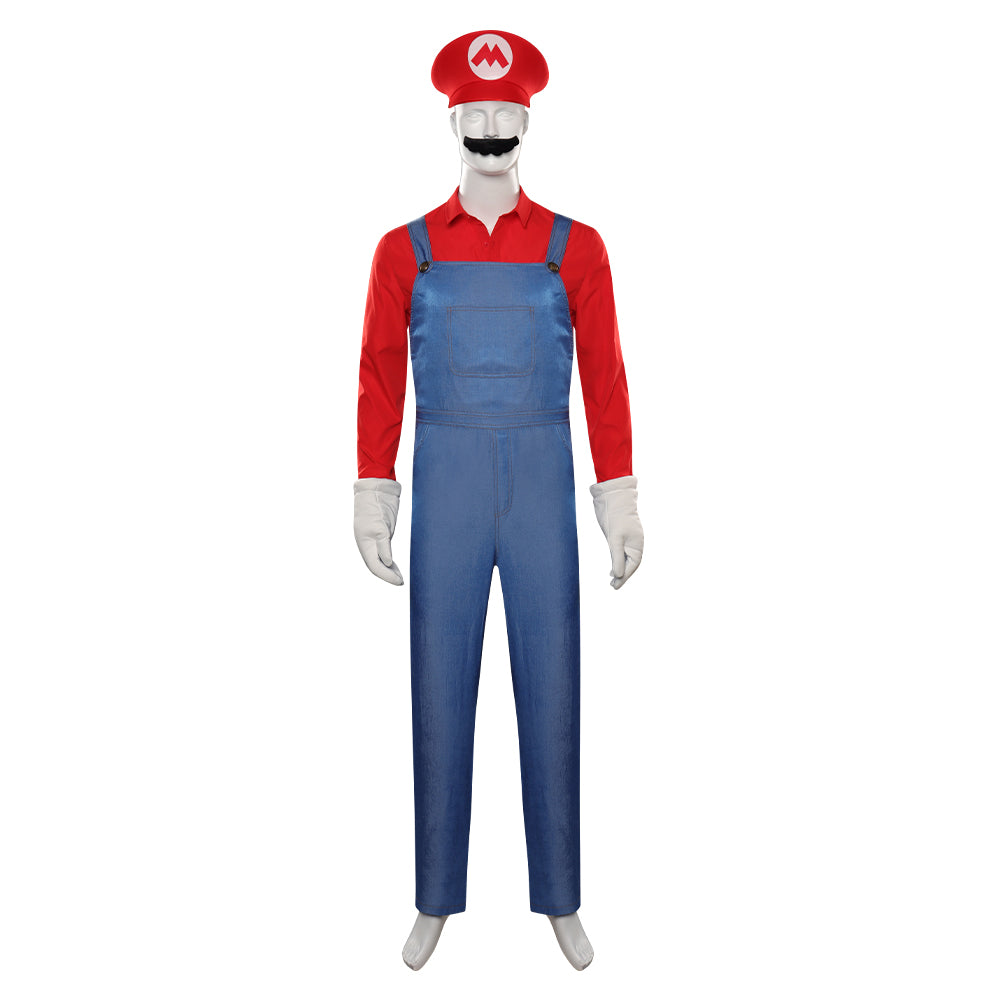 The Super Mario Bros. Movie - Mario Cosplay Costume Shirt Hat Outfits Halloween Party Suit