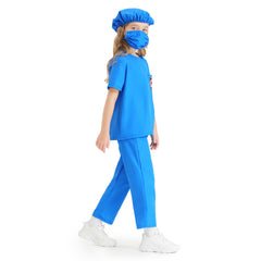 Doctor Blue Kids Cosplay Costume Outfits Halloween Carnival Party Disguise Suit
