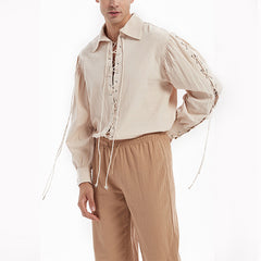 Medieval Gothic Punk Shirt Loose Top Cosplay Costume Halloween Carnival Party Suit