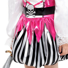 Girl's Halloween Pirate Latern Skirt with Lace Sleeve Pink Pirate Costume - INSWEAR