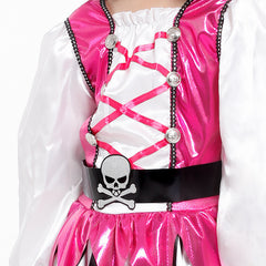 Girl's Halloween Pirate Latern Skirt with Lace Sleeve Pink Pirate Costume - INSWEAR