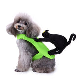 Pet Green Funny Halloween Costume Pet Back with Riding Cat Suit Winter Clothes - INSWEAR