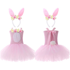 Easter Bunny Kids Girls Cosplay Costume Dress Outfits Halloween Carnival Suit