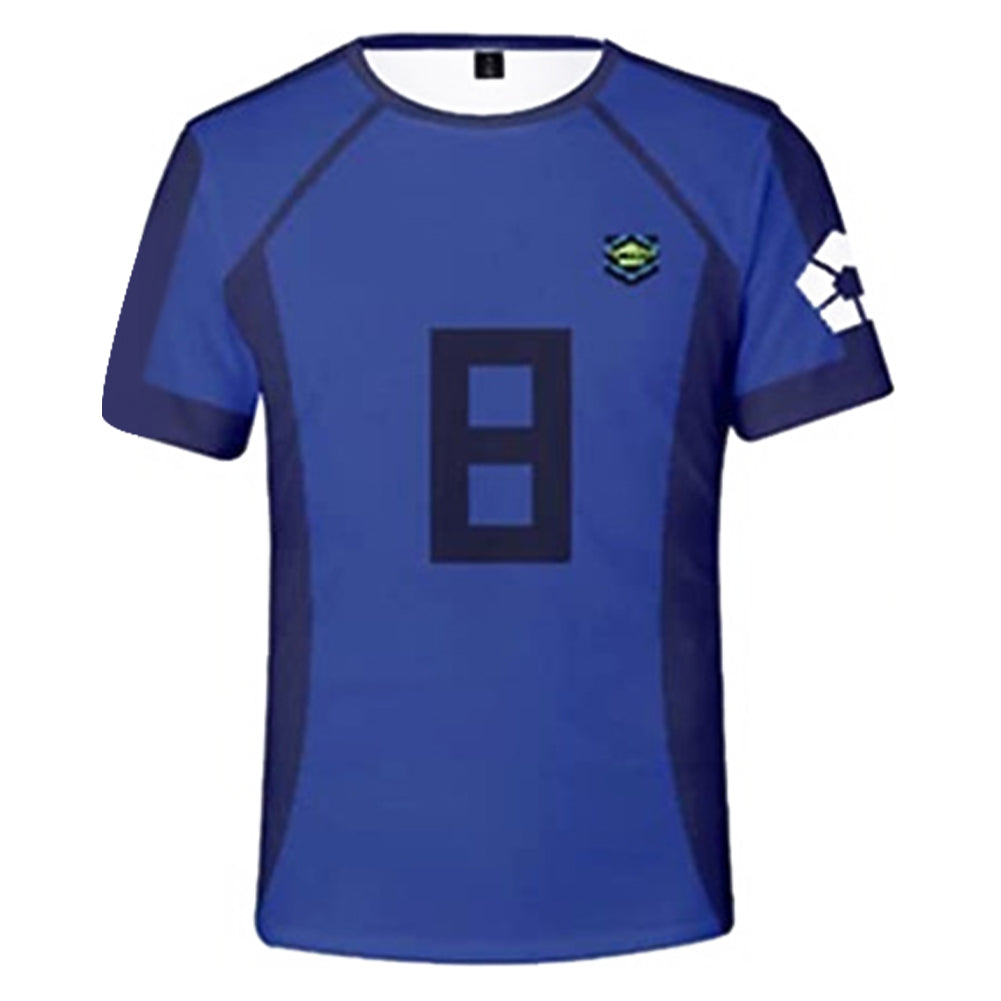 BLUE LOCK Meguru Bachira Cosplay T-shirt  3D Printed Casual Short Sleeve Shirt